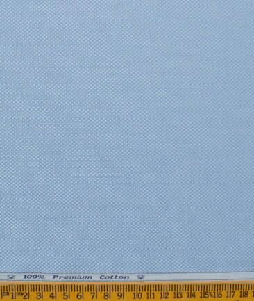Arvind Men's Premium Cotton Structured 2.25 Meter Unstitched Shirting Fabric (Light Blue)
