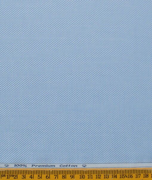 Arvind Men's Premium Cotton Structured 2.25 Meter Unstitched Shirting Fabric (Light Blue)