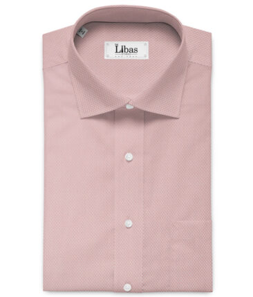 Arvind Men's Premium Cotton Structured 2.25 Meter Unstitched Shirting Fabric (Pink)