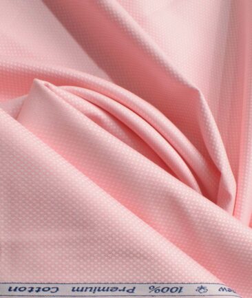 Arvind Men's Premium Cotton Structured 2.25 Meter Unstitched Shirting Fabric (Pink)