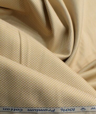 Arvind Men's Premium Cotton Structured 2.25 Meter Unstitched Shirting Fabric (Sand Castle Beige)