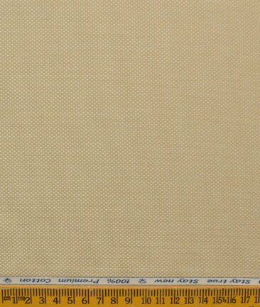 Arvind Men's Premium Cotton Structured 2.25 Meter Unstitched Shirting Fabric (Sand Castle Beige)