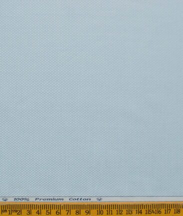 Arvind Men's Premium Cotton Structured 2.25 Meter Unstitched Shirting Fabric (Sky Blue)