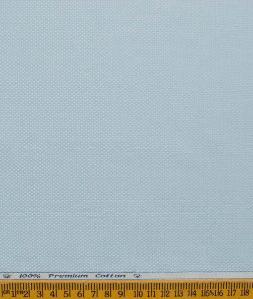 Arvind Men's Premium Cotton Structured 2.25 Meter Unstitched Shirting Fabric (Sky Blue)