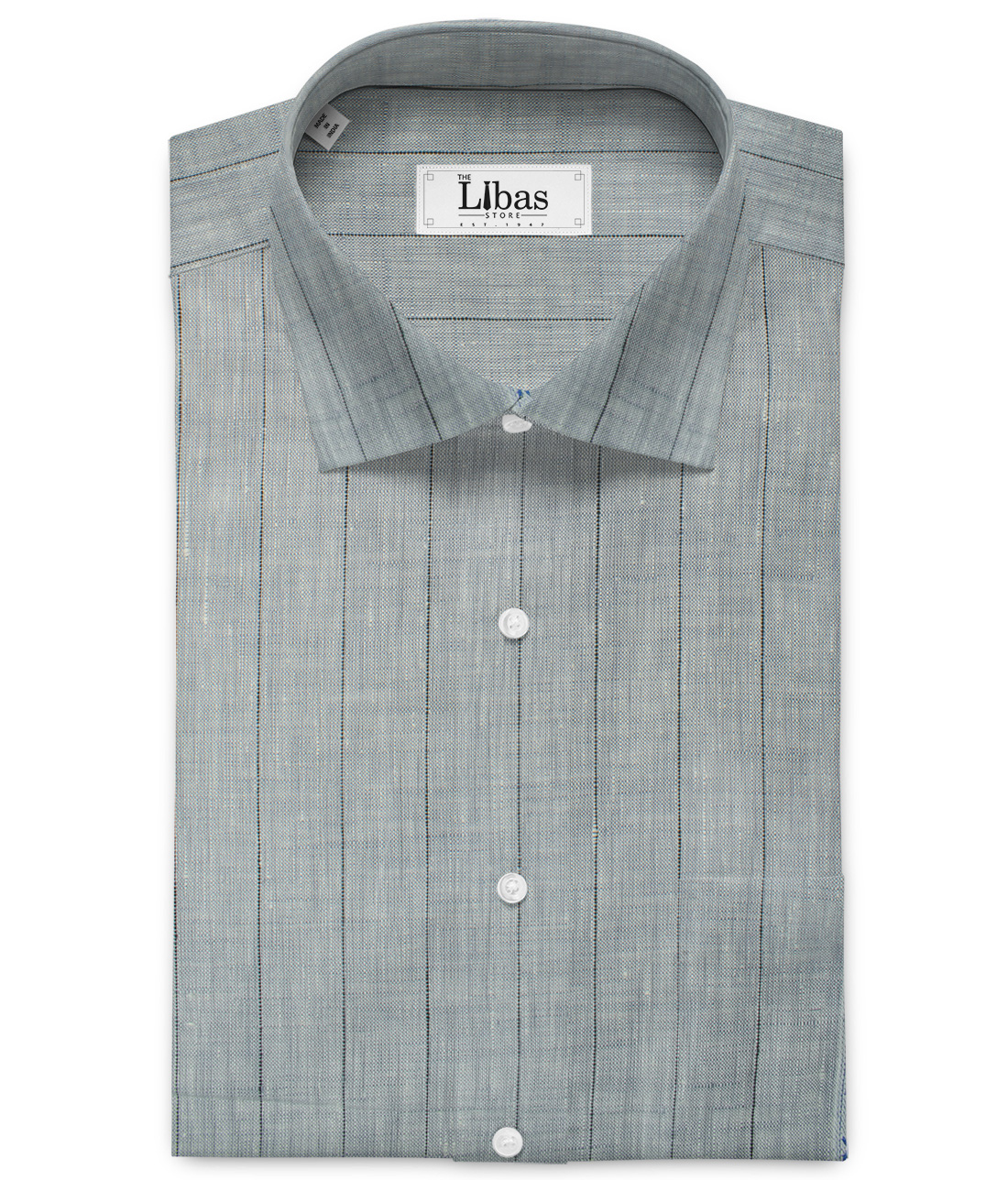 Arvind Men s Pure Irish Linen 80 LEA Striped Unstitched Shirting Fabric Light Grey The Libas Store