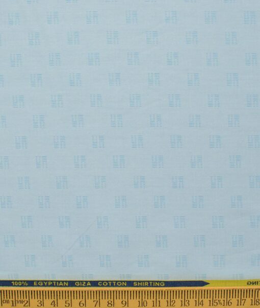 Birla Century Men's Giza Cotton Self Design 2.25 Meter Unstitched Shirting Fabric (Firozi Blue)