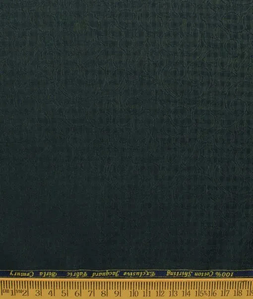 Birla Century Men's Giza Cotton Self Design 2.25 Meter Unstitched Shirting Fabric (Green)