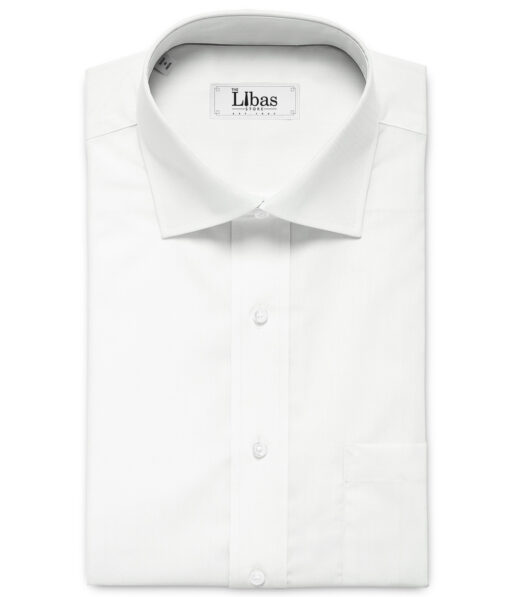 Birla Century Men's 2/120's Giza Cotton Solids 2.25 Meter Unstitched Shirting Fabric (White)