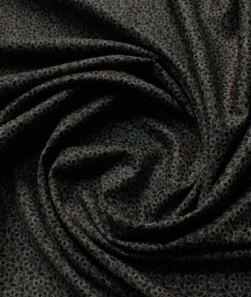 Birla Century Men's Premium Cotton Printed 2.25 Meter Unstitched Shirting Fabric (Black & Grey)