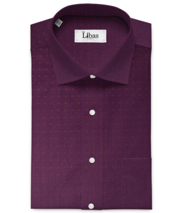 Birla Century Men's Pure Cotton Self Design 2.25 Meter Unstitched Shirting Fabric (Dark Wine)