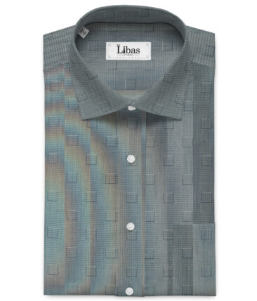 Birla Century Men's Giza Cotton Self Design 2.25 Meter Unstitched Shirting Fabric (Grey)