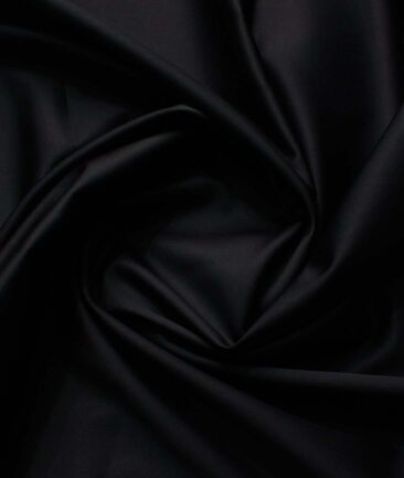 Birla Century Men's 70's Giza Cotton Solids 2.25 Meter Unstitched Shirting Fabric (Jet Black)