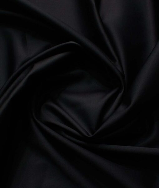 Birla Century Men's 70's Giza Cotton Solids 2.25 Meter Unstitched Shirting Fabric (Jet Black)