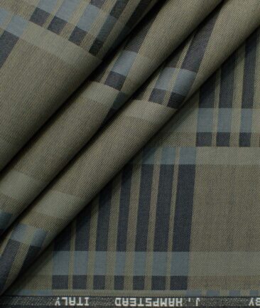 J.Hamsptead Men's Giza Cotton Self Design 2.25 Meter Unstitched Shirting Fabric (Light Brown)