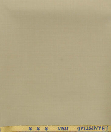 J.Hampstead Men's 60% Wool Super 130's Checks 1.30 Meter Unstitched Trouser Fabric (Oat Beige)