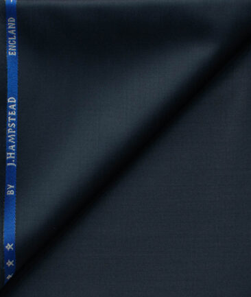J.Hampstead Men's 60% Wool Super 120's Solids 1.30 Meter Unstitched Trouser Fabric (Dark Blue)