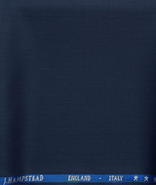J.Hampstead Men's 60% Wool Super 120's Self Design 1.30 Meter Unstitched Trouser Fabric (Dark Royal Blue)