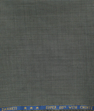 J.Hampstead Men's 60% Wool Super 130's Structured 1.30 Meter Unstitched Trouser Fabric (Grey)