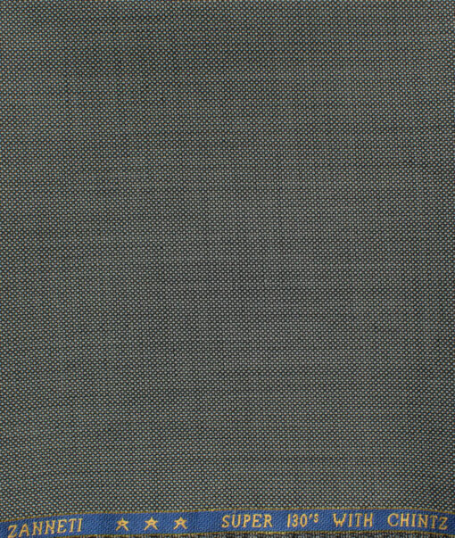 J.Hampstead Men's 60% Wool Super 130's Structured 1.30 Meter Unstitched Trouser Fabric (Grey)