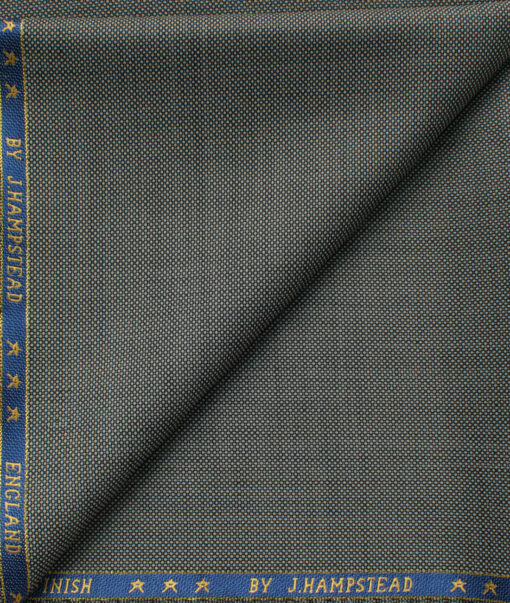 J.Hampstead Men's 60% Wool Super 130's Structured 1.30 Meter Unstitched Trouser Fabric (Grey)