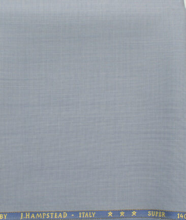 J.Hampstead Men's 60% Wool Super 140's Structured 1.30 Meter Unstitched Trouser Fabric (Light Sky Blue)