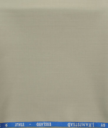 J.Hampstead Men's 60% Wool Super 120's Solids 1.30 Meter Unstitched Trouser Fabric (Bone Beige)