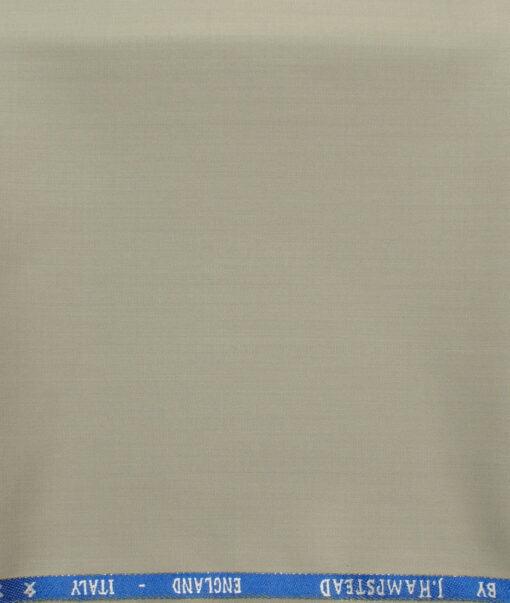 J.Hampstead Men's 60% Wool Super 120's Solids 1.30 Meter Unstitched Trouser Fabric (Bone Beige)