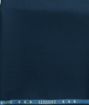 J.Hampstead Men's 60% Wool Super 140's Solids 1.30 Meter Unstitched Trouser Fabric (Regal Blue)