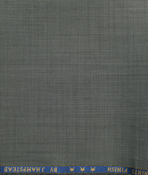J.Hampstead Men's 60% Wool Super 130's Houndstooth 1.30 Meter Unstitched Trouser Fabric (Grey)