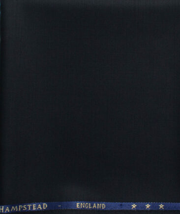 J.Hampstead Men's 60% Wool Super 140's Solids 1.30 Meter Unstitched Trouser Fabric (Dark Blue)