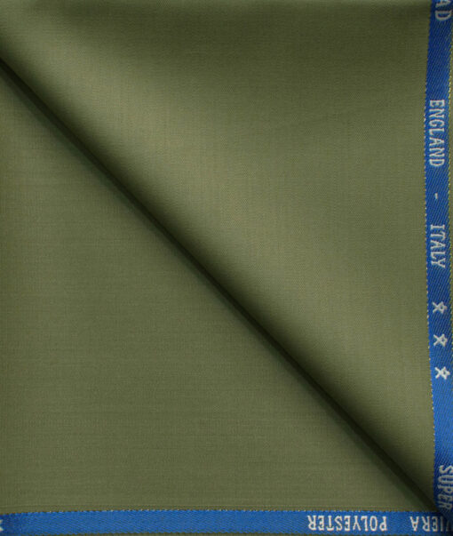 J.Hampstead Men's 60% Wool Super 140's Solids 1.30 Meter Unstitched Trouser Fabric (Olive Green)