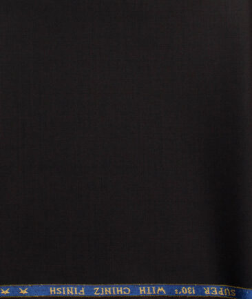 J.Hampstead Men's 60% Wool Super 140's Structured 1.30 Meter Unstitched Trouser Fabric (Dark Wine)