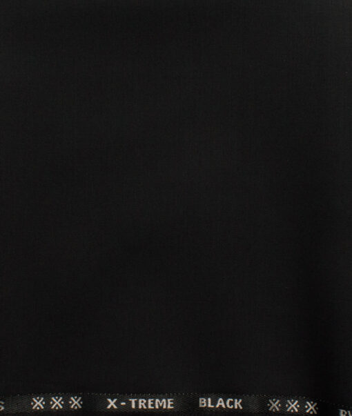 J.Hampstead Men's 60% Wool Super 140's Solids 1.30 Meter Unstitched Trouser Fabric (Jet Black)