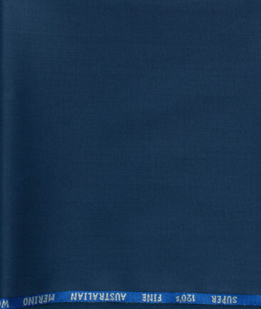 J.Hampstead Men's 60% Wool Super 140's Solids 1.30 Meter Unstitched Trouser Fabric (Royal Blue)