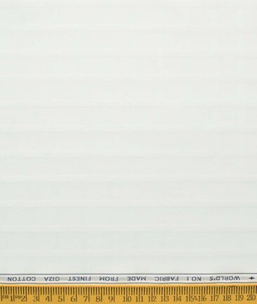 Luthai Men's Giza Cotton Checks 2.25 Meter Unstitched Shirting Fabric (White)
