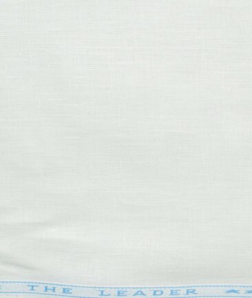 Linen Club Men's Pure Linen 66 LEA Solids 3.50 Meter Unstitched Shirting Fabric (White)