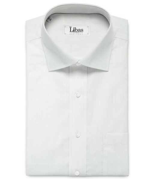 Linen Club Men's Pure Linen 66 LEA Solids 3.50 Meter Unstitched Shirting Fabric (White)