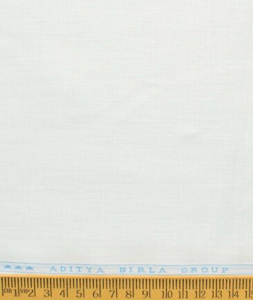 Linen Club Men's Pure Linen 66 LEA Solids 3.50 Meter Unstitched Shirting Fabric (White)