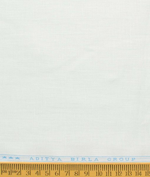 Linen Club Men's Pure Linen 66 LEA Solids 3.50 Meter Unstitched Shirting Fabric (White)