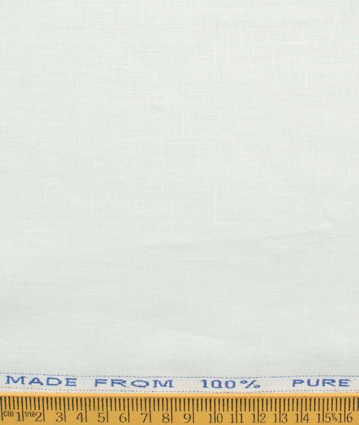 Arvind Men's Pure Linen 44 LEA Solids 3.50 Meter Unstitched Shirting Fabric (White)