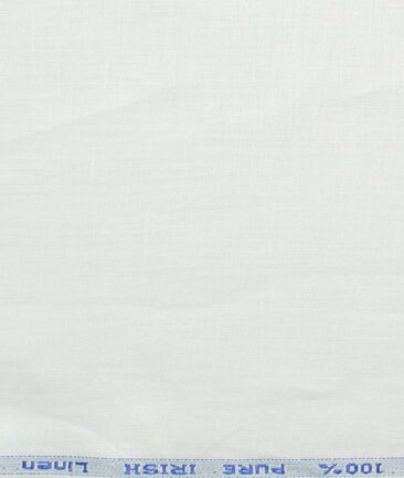 Arvind Men's Pure Linen 60 LEA Self Design 3.50 Meter Unstitched Shirting Fabric (White)