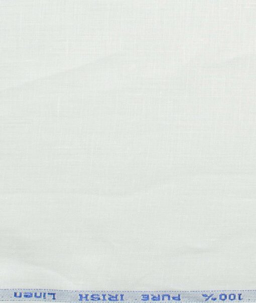 Arvind Men's Pure Linen 60 LEA Self Design 3.50 Meter Unstitched Shirting Fabric (White)