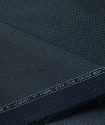 Almonti Men's Cotton Printed 3.75 Meter Stretchable Unstitched Trouser Fabric (Grey)