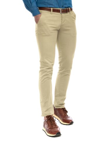 Burgoyne Men's Cotton Solids 3.75 Meter Stretchable Unstitched Trouser Fabric (Sandcastle Beige)
