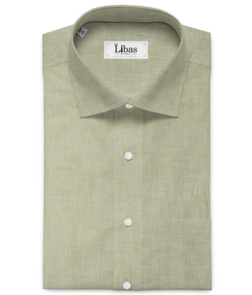 Cavallo by Linen Club Men's Cotton Linen Self Design 2.25 Meter Unstitched Shirting Fabric (Bone Beige)