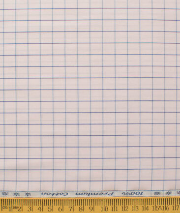 Arvind Men's 60's Premium Cotton Checks 2.25 Meter Unstitched Shirting Fabric (Pink)