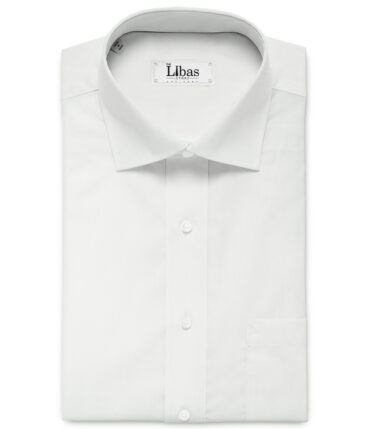 Arvind Men's 60s Premium Cotton Lycra Stretchable Solids 2.25 Meter Unstitched Shirting Fabric (White)