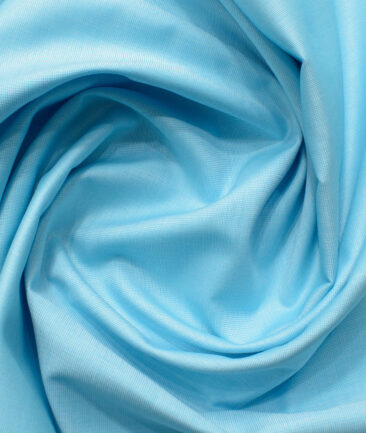 Burgoyne Men's Giza Cotton Solids 2.25 Meter Unstitched Shirting Fabric (Arctic Blue)