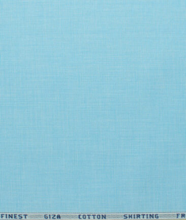 Burgoyne Men's Giza Cotton Solids 2.25 Meter Unstitched Shirting Fabric (Arctic Blue)