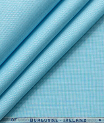 Burgoyne Men's Giza Cotton Solids 2.25 Meter Unstitched Shirting Fabric (Arctic Blue)